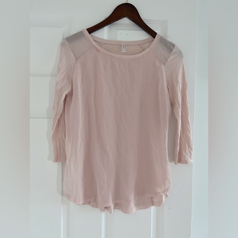 Rose/ Nude long sleeve shirt, S